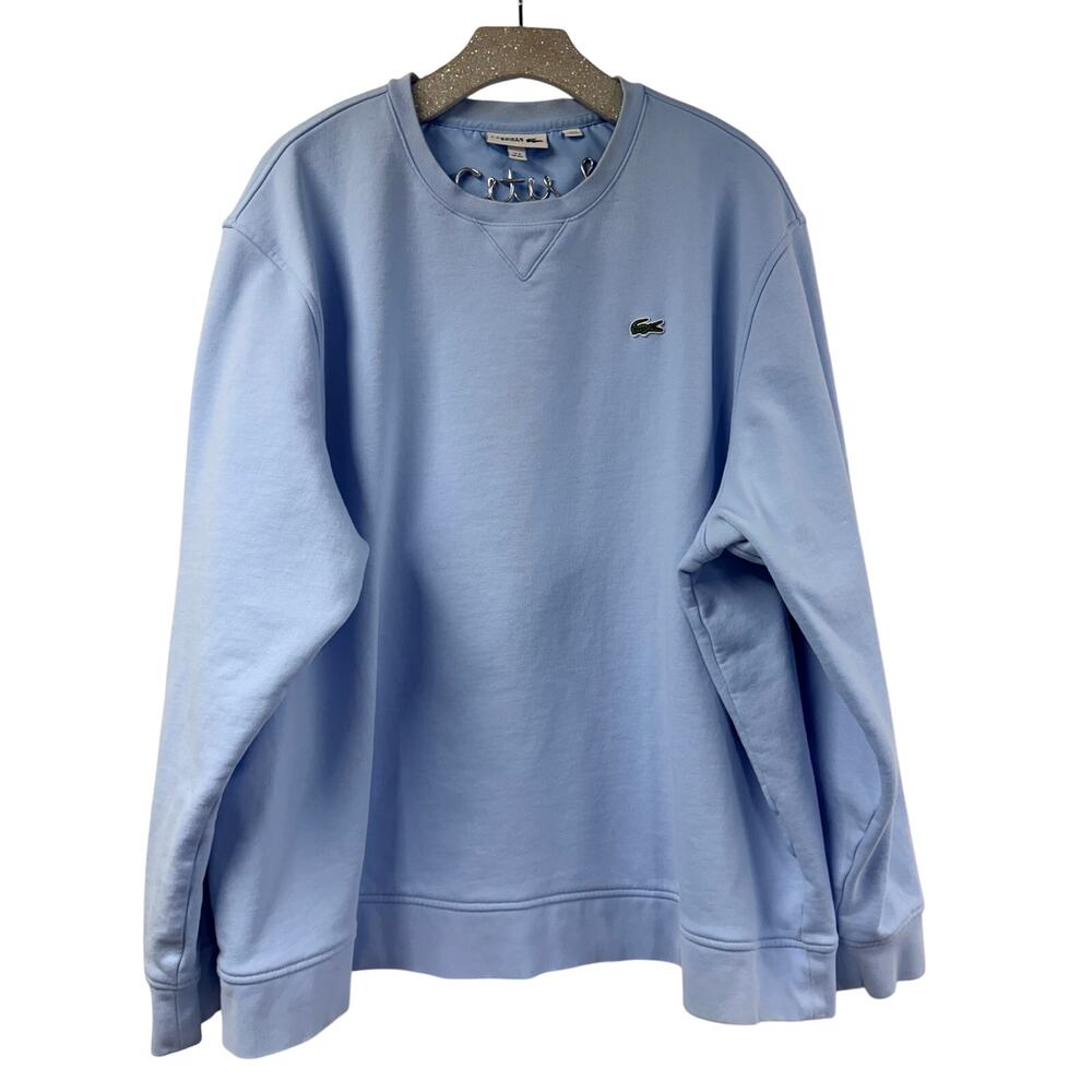 Lacoste Sport Crewneck Sweatshirt Baby Blue Pullover Croc Logo 4XL